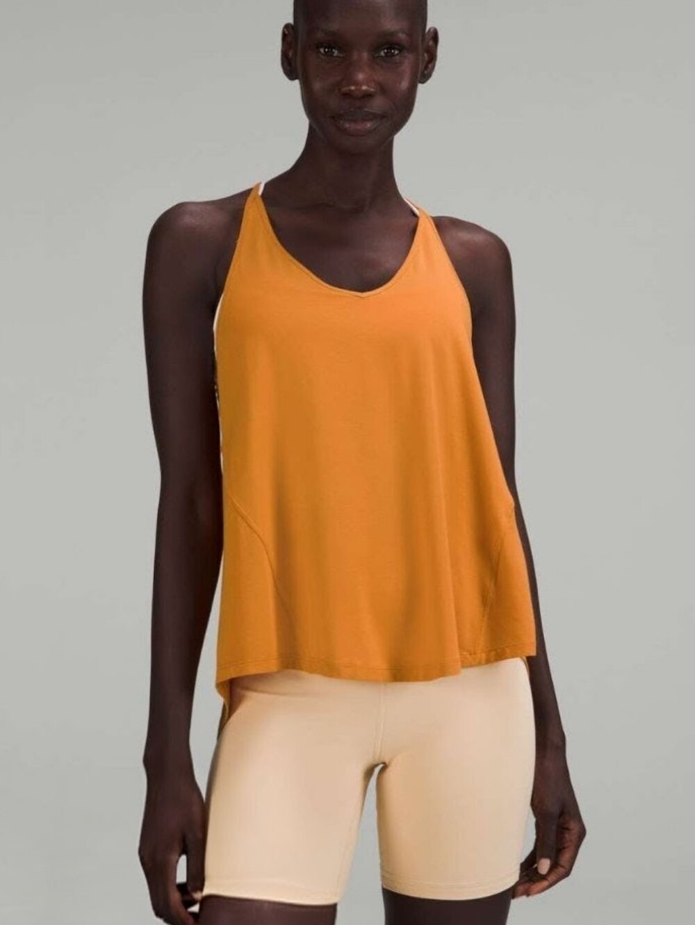 Lululemon Modal Silk Yoga Tank Top Racerback Autumn Orange